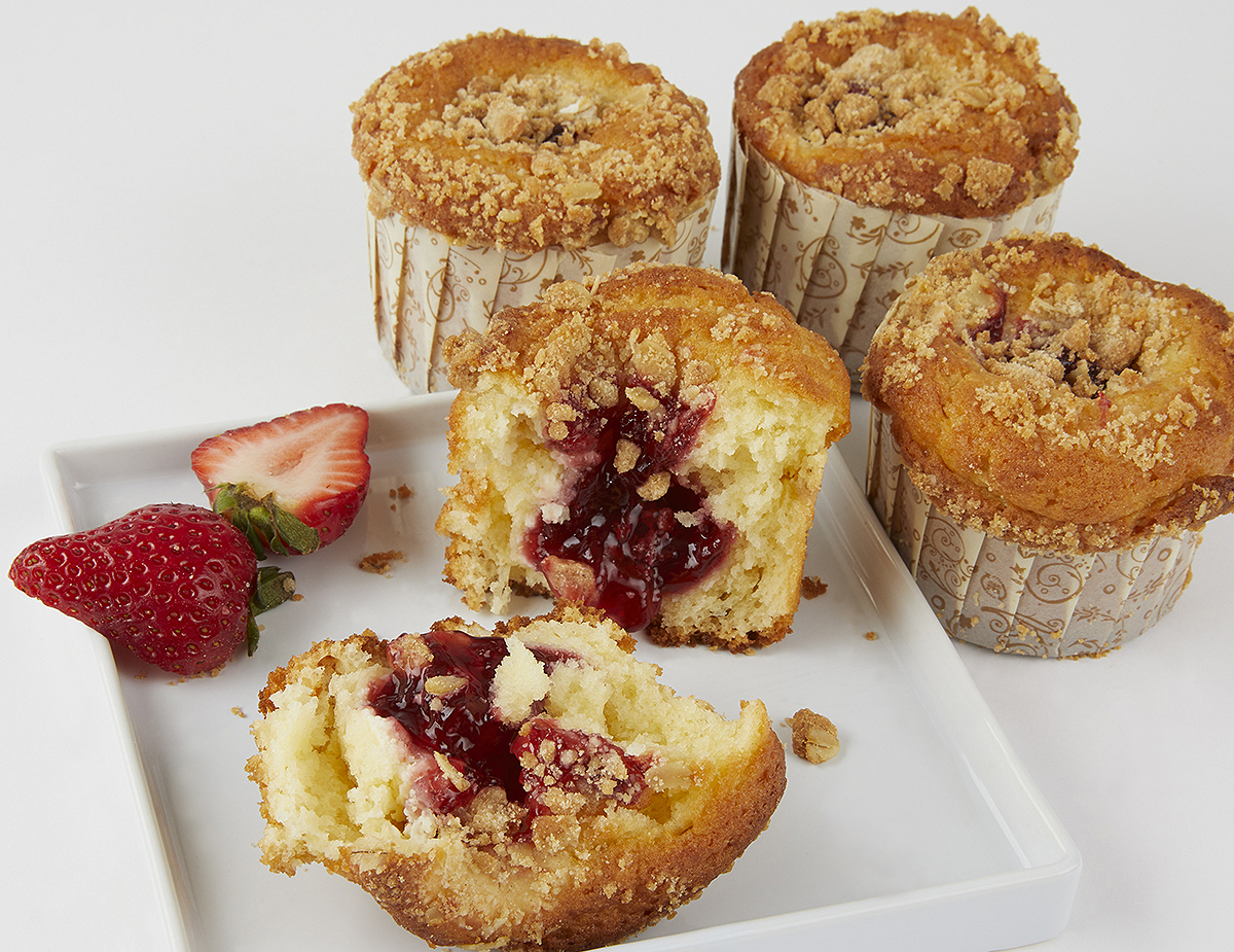 Muffin-Cheesecake-Strawberry